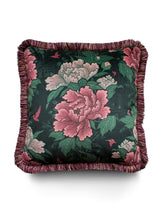 Load image into Gallery viewer, Bloomin&#39; Marvellous &#39;Blush Green&#39; Fringed Velvet Cushion