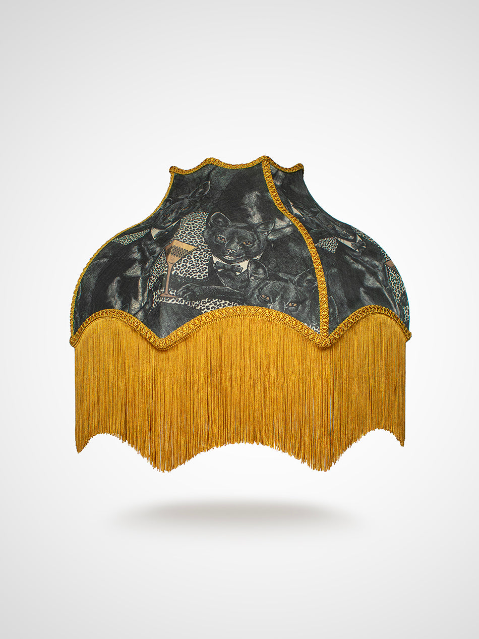 Cat-titude 'Divine Gold' Fringed Lampshade