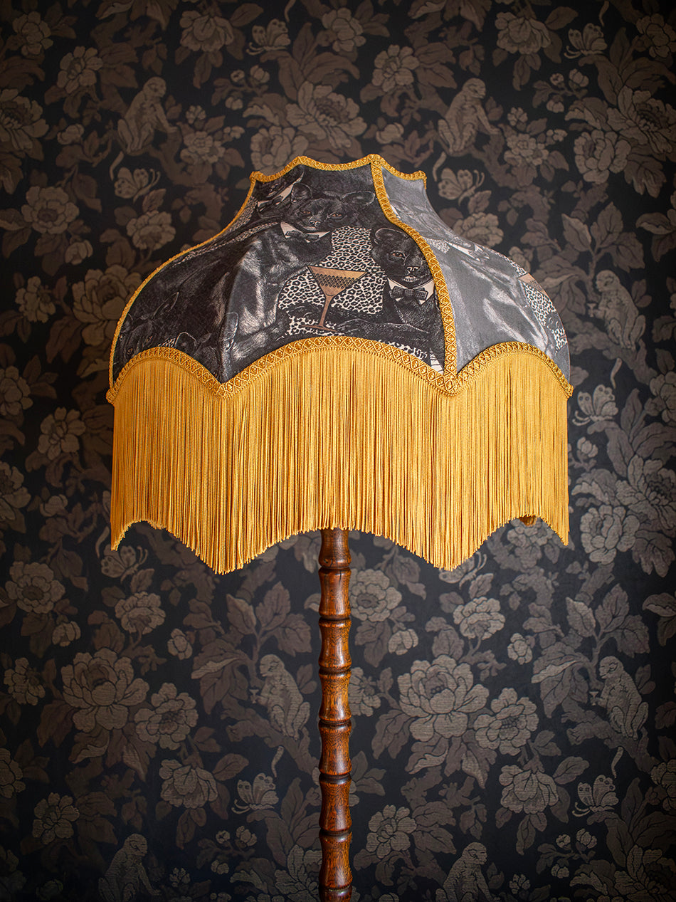 Cat-titude 'Divine Gold' Fringed Lampshade