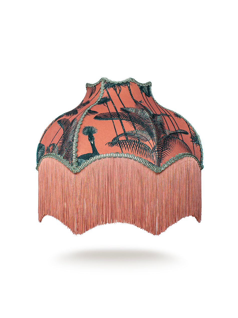 Crane Fonda 'Coral' Fringed Lampshade