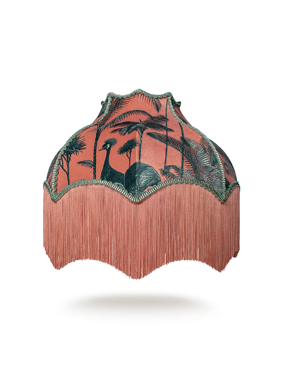 Crane Fonda 'Coral' Fringed Lampshade