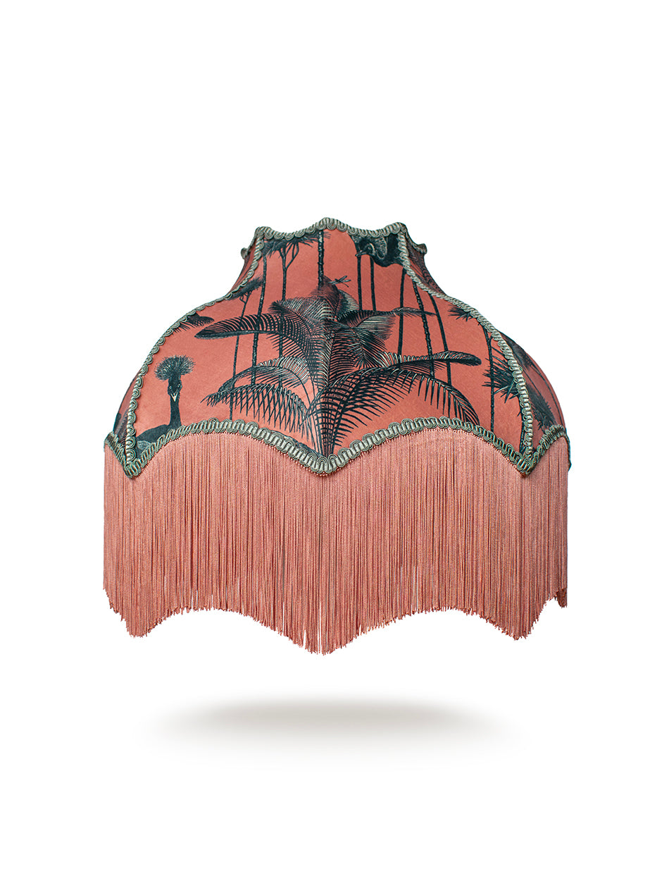 Crane Fonda 'Coral' Fringed Lampshade