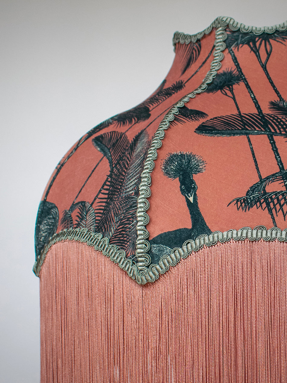 Crane Fonda 'Coral' Fringed Lampshade