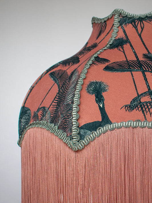 Crane Fonda 'Coral' Fringed Lampshade