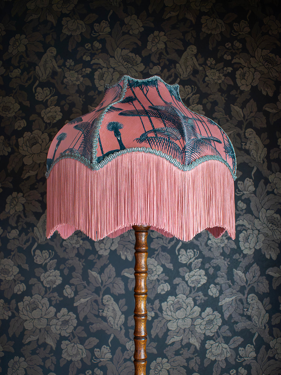 Crane Fonda 'Coral' Fringed Lampshade