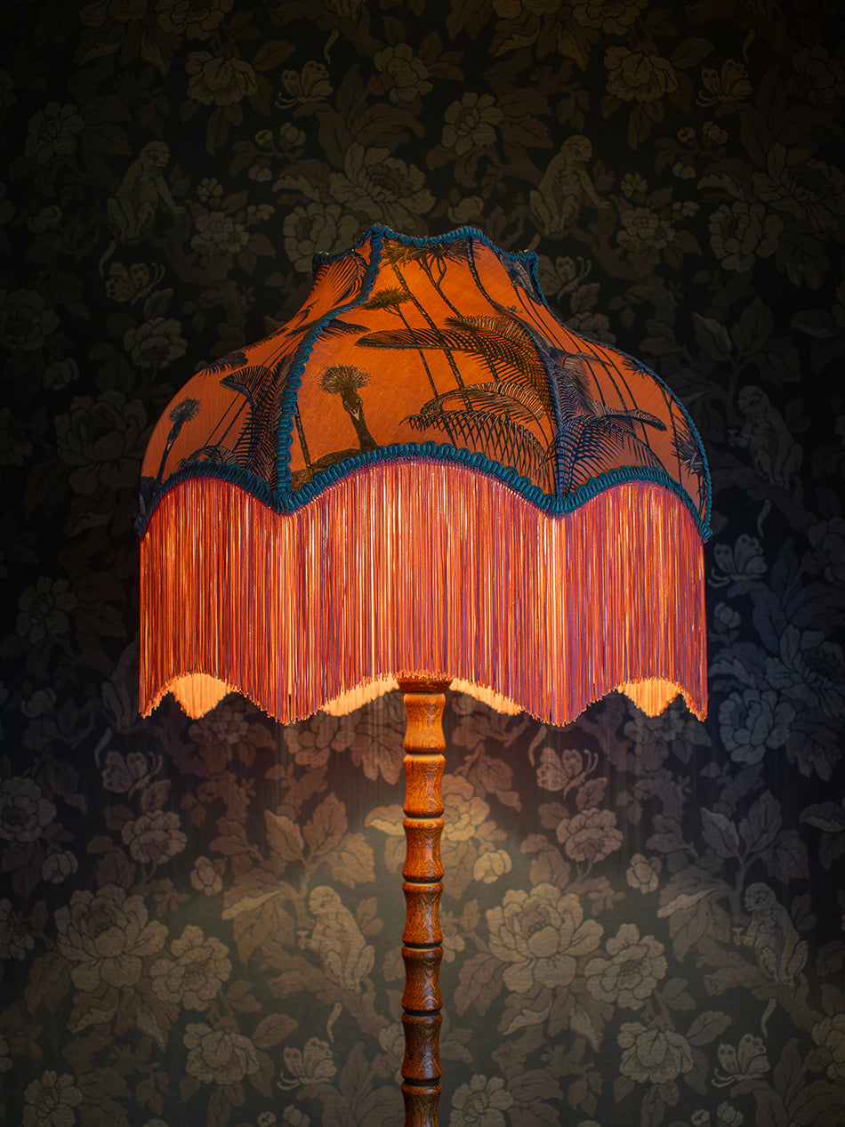 Crane Fonda 'Coral' Fringed Lampshade