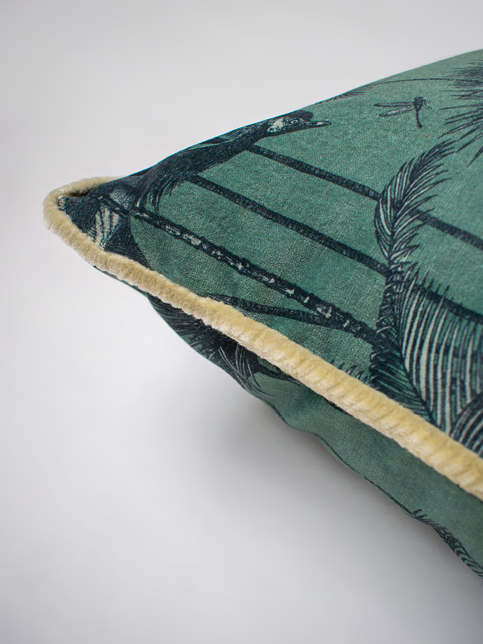 Crane Fonda 'Jade Green' Velvet Cushion