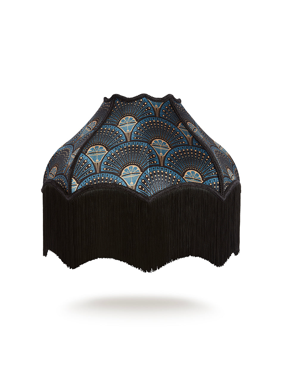 Deco Martini 'Midnight Gold' Fringed Lampshade