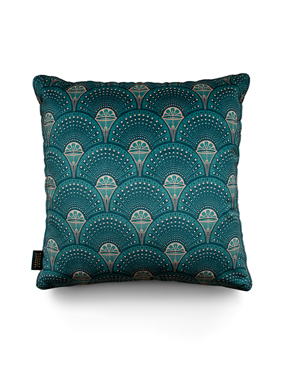Deco Martini 'Green Gold' Velvet Cushion