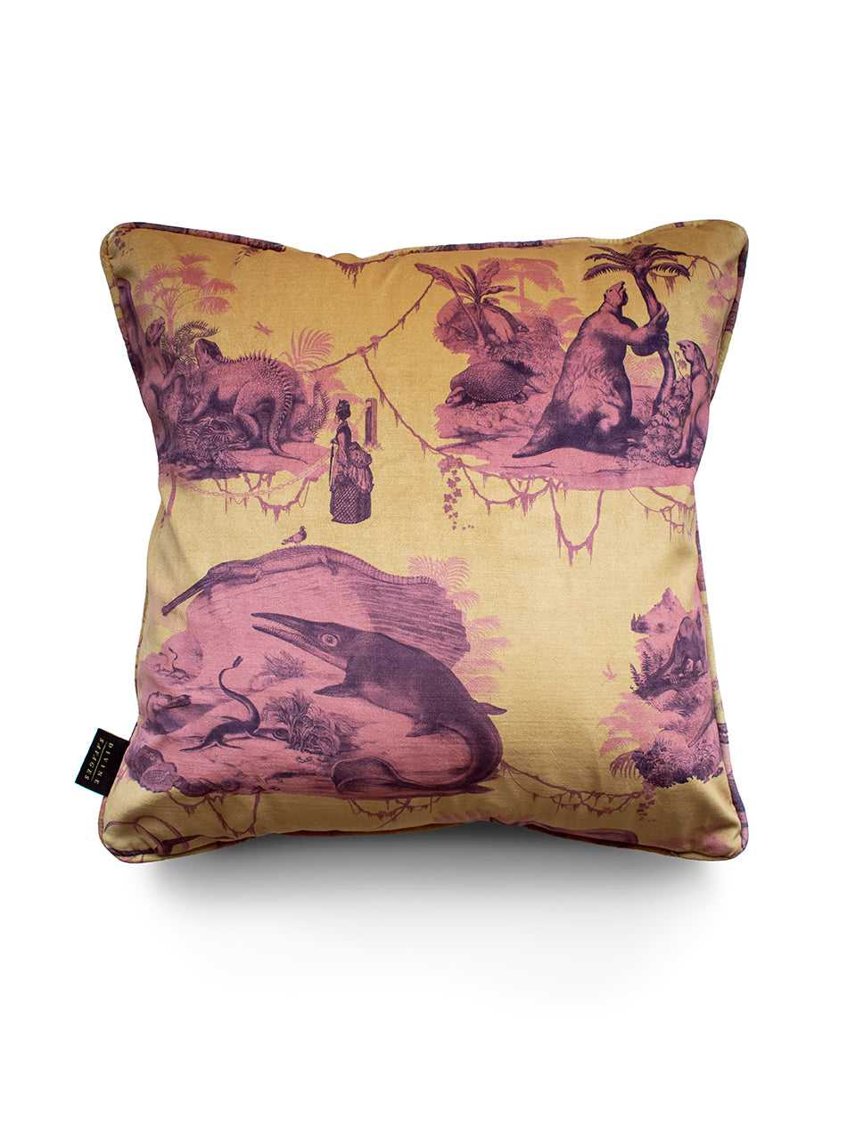 Extinctopia 'Rhubarb and Custard' Velvet Cushion