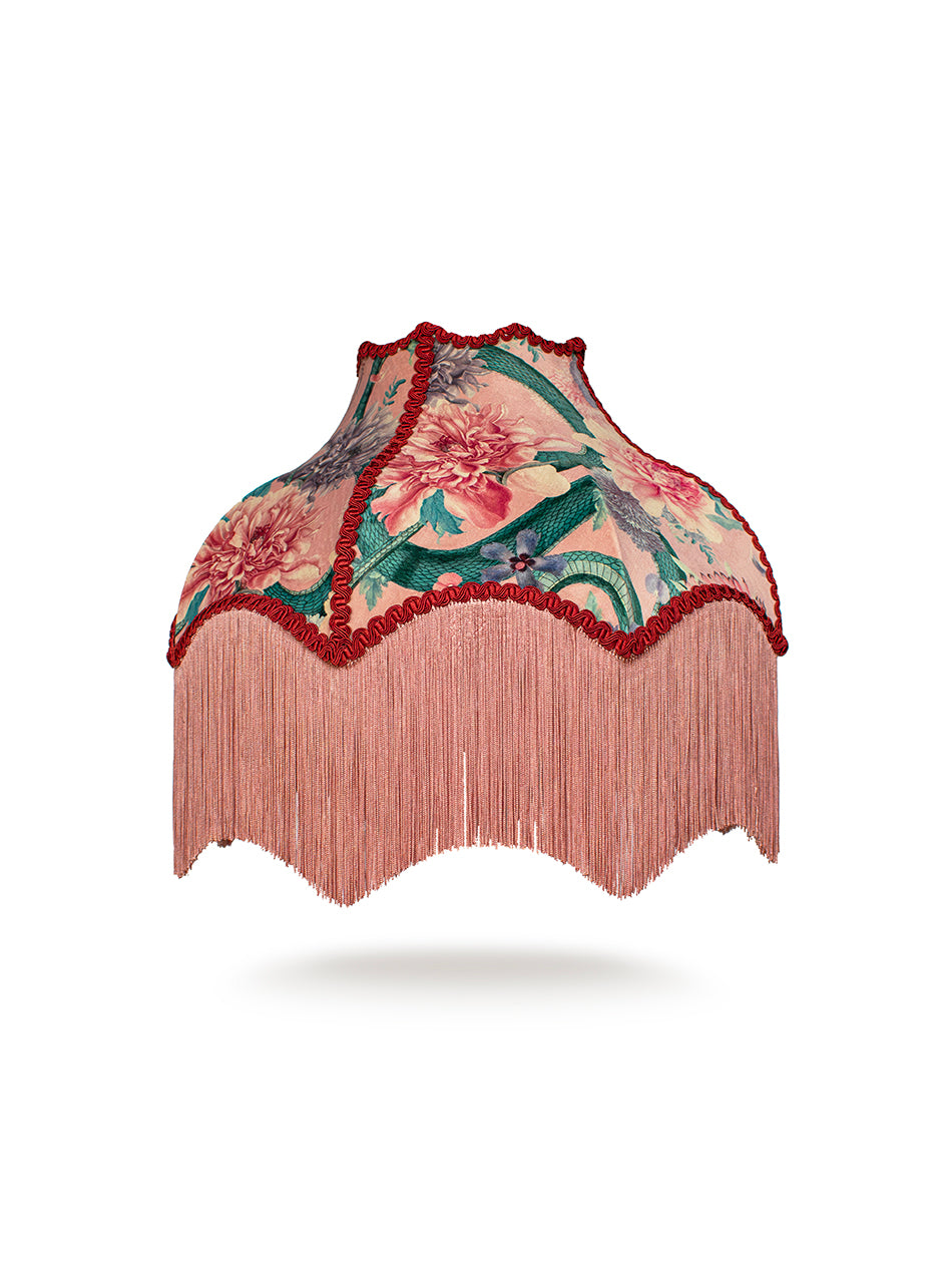 Forbidden Bloom 'Blush' Fringed Lampshade