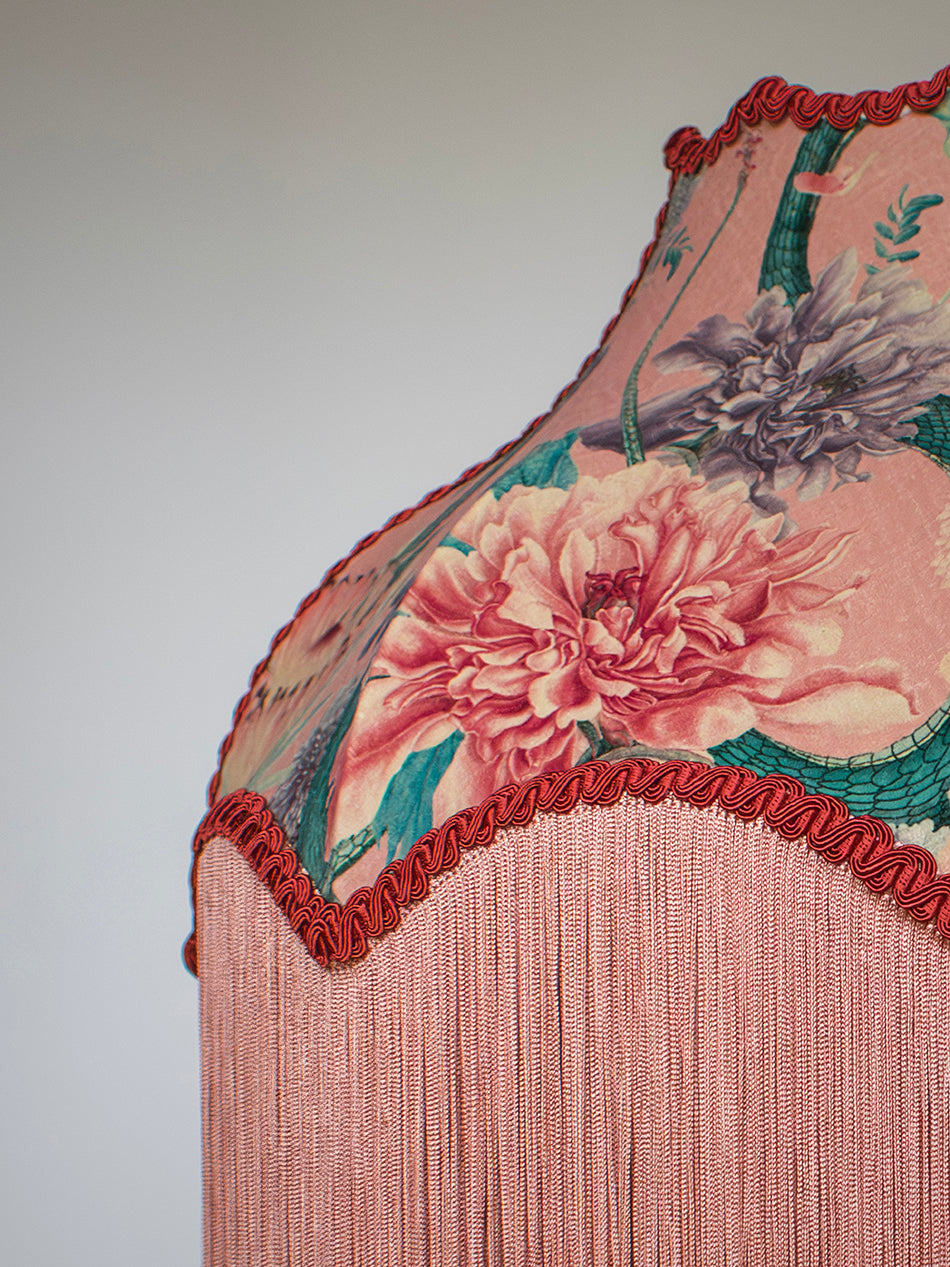 Forbidden Bloom 'Blush' Fringed Lampshade