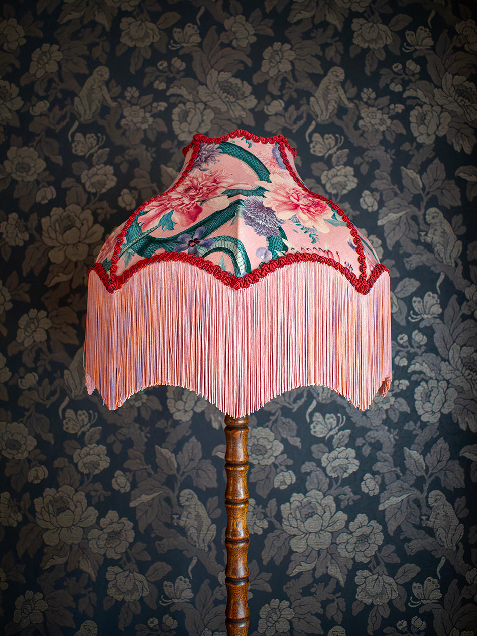 Forbidden Bloom 'Blush' Fringed Lampshade