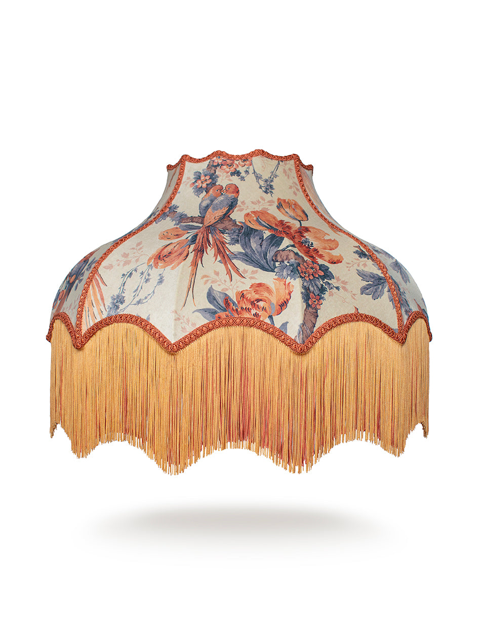 Lovebirds 'Papaya' Fringed Lampshade