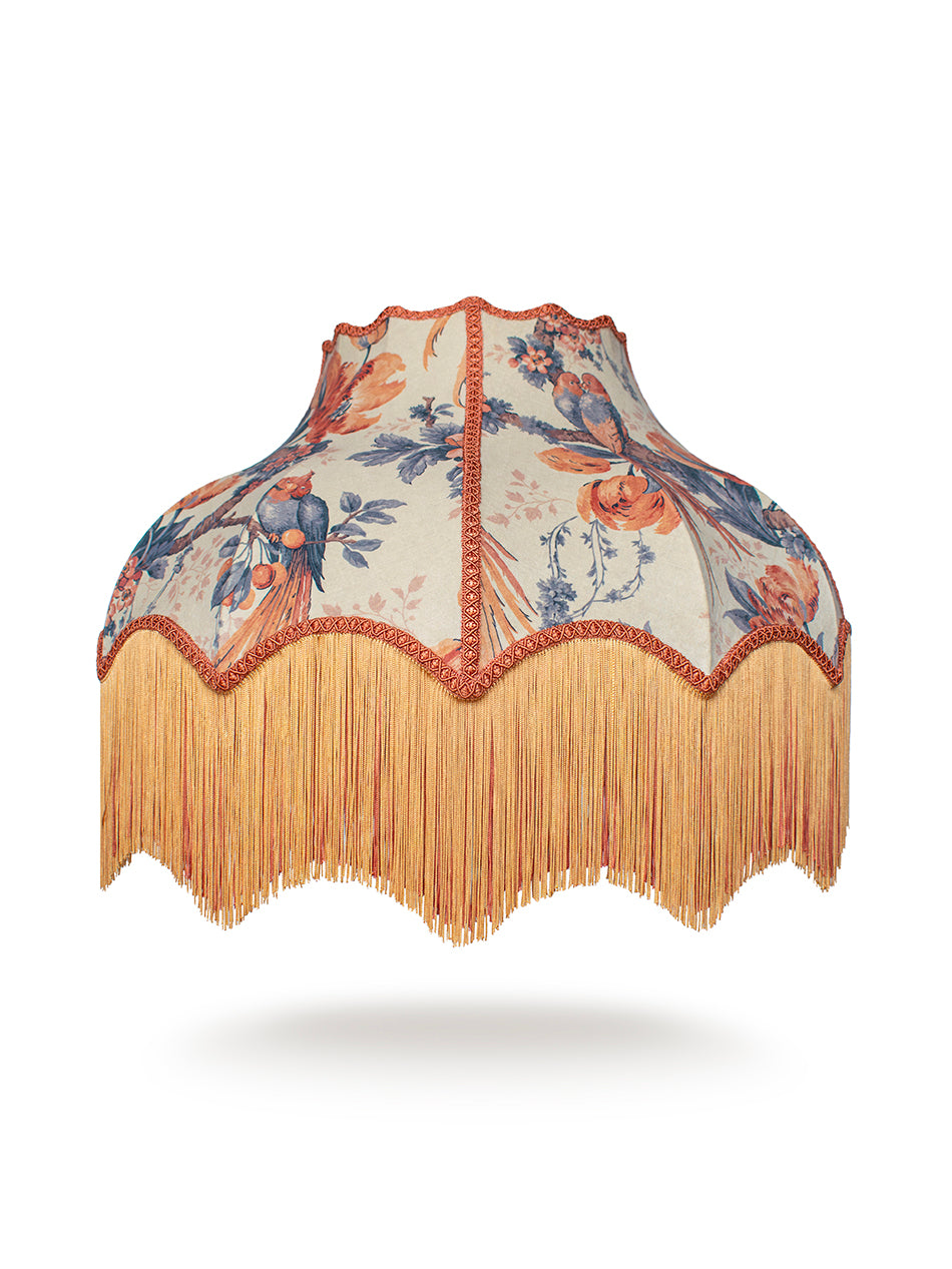 Lovebirds 'Papaya' Fringed Lampshade