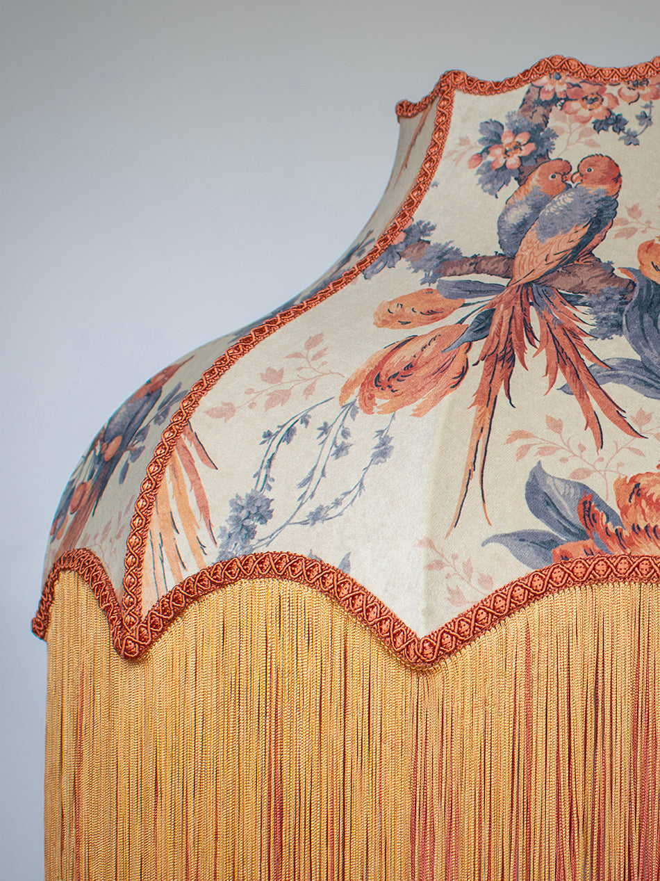 Lovebirds 'Papaya' Fringed Lampshade