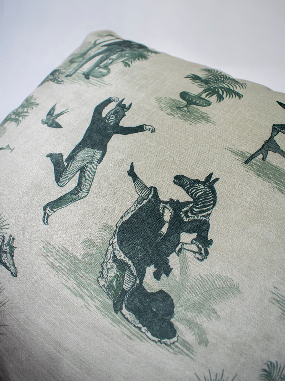 Safari Soirée 'Forest Mist' Velvet Cushion