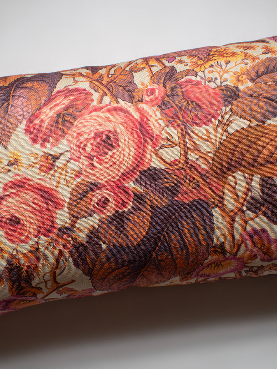 The Brambles 'Antique Rose' Rectangle Linen Tasseled Cushion