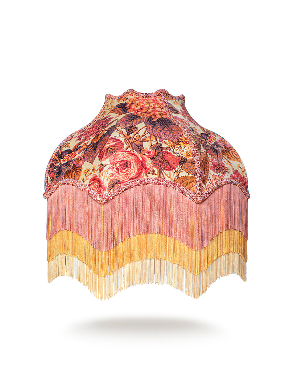 The Brambles 'Antique Rose' Fringed Lampshade