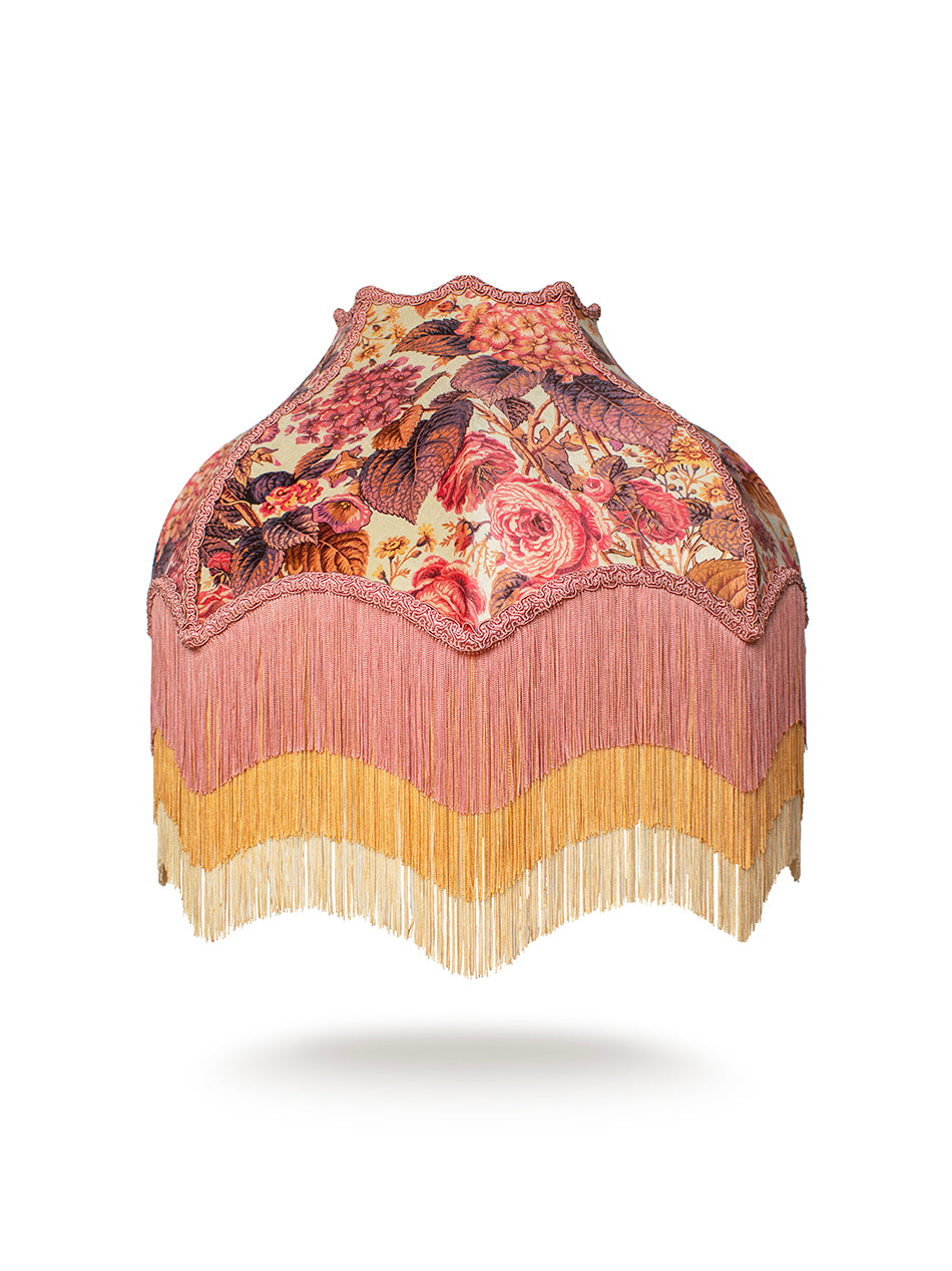 The Brambles 'Antique Rose' Fringed Lampshade