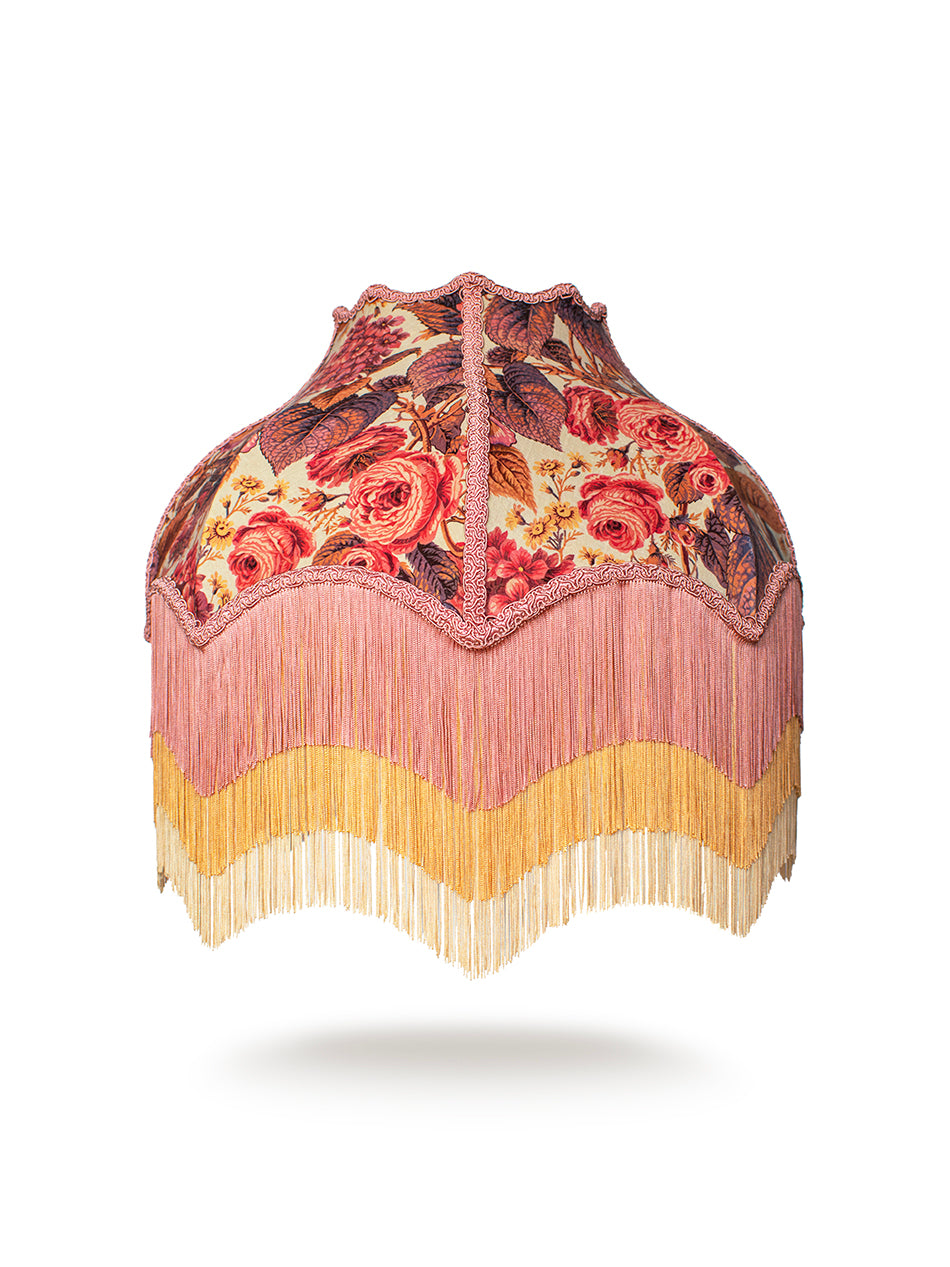 The Brambles 'Antique Rose' Fringed Lampshade