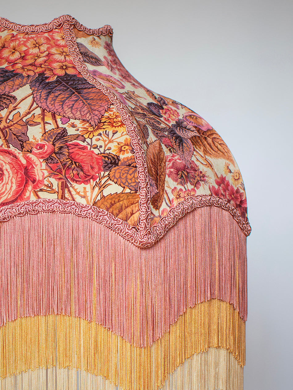 The Brambles 'Antique Rose' Fringed Lampshade