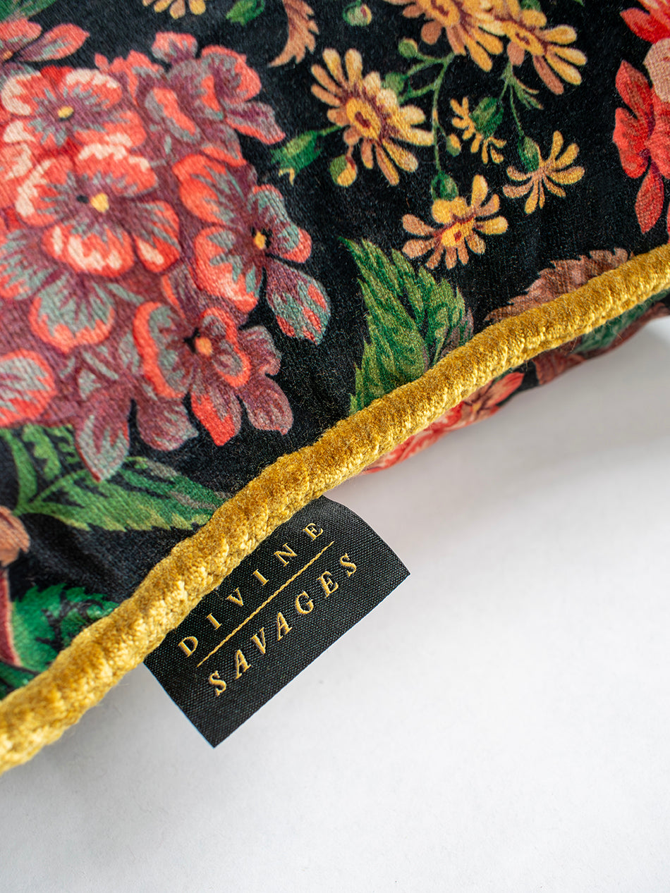 The Brambles Velvet Rectangle Cushion