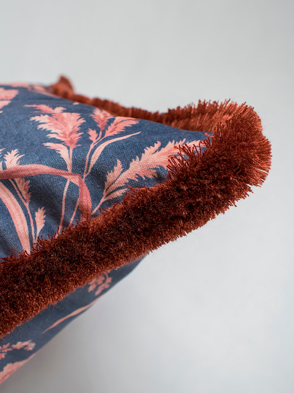Where The Wildflowers Grow 'Dusk' Fringed Velvet Cushion