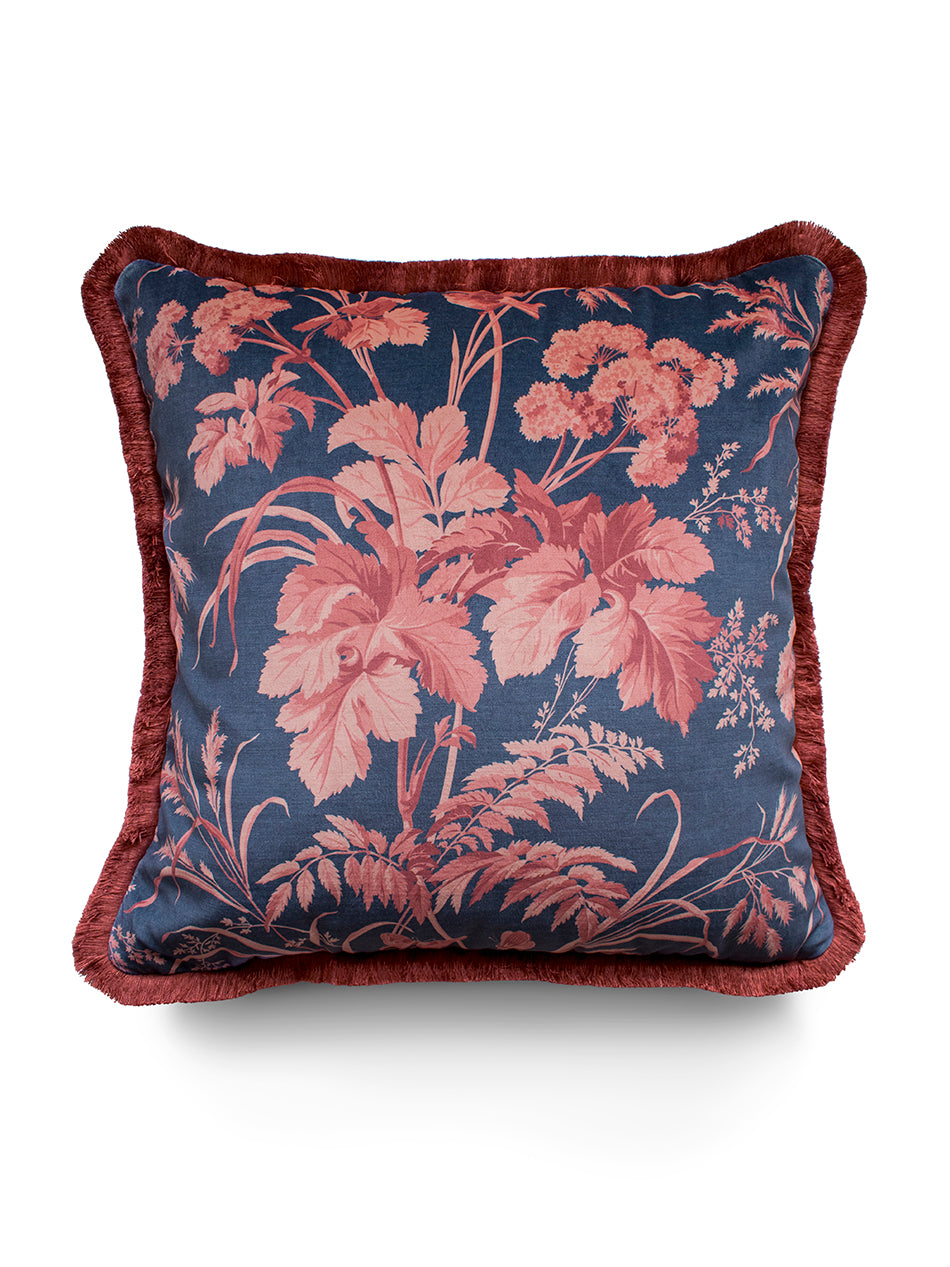Where The Wildflowers Grow 'Dusk' Fringed Velvet Cushion