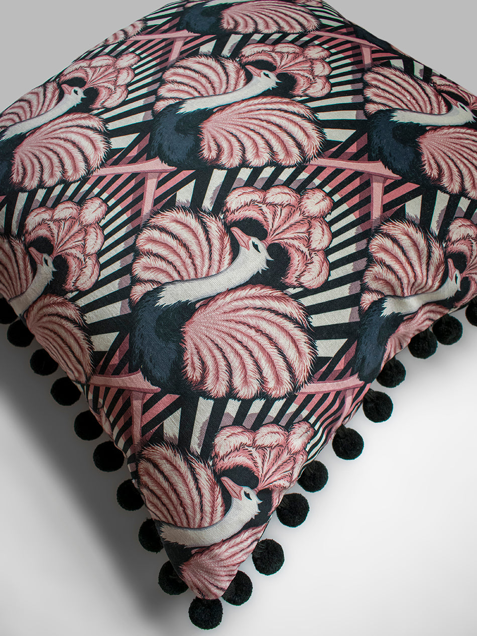 Zsa Zsa 'Candy' Pom Pom Velvet Cushion