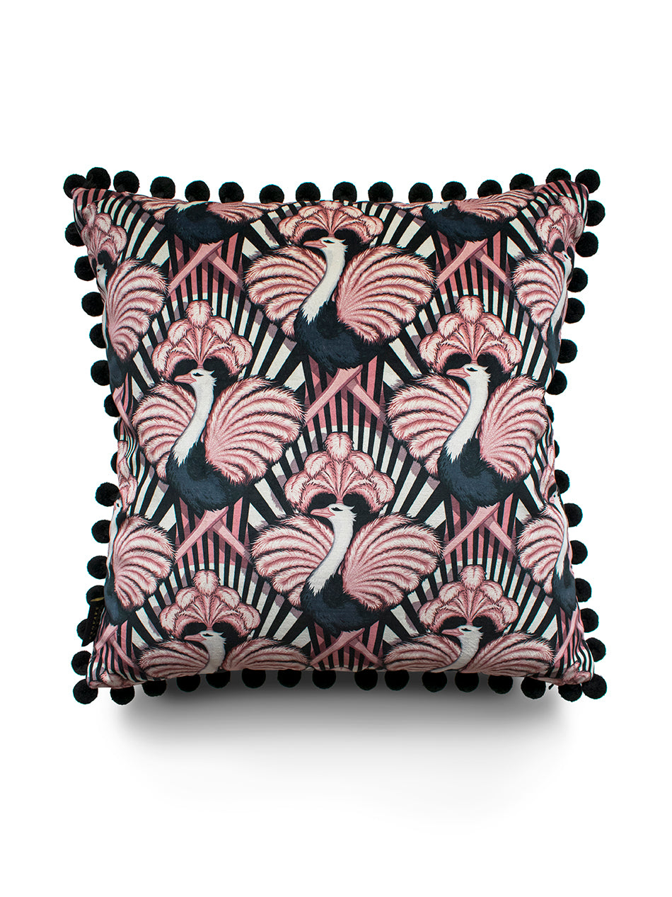 Zsa Zsa 'Candy' Pom Pom Velvet Cushion