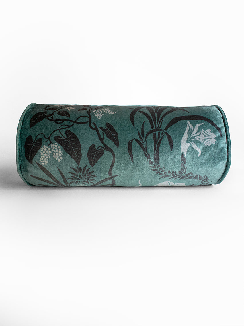 Sample Sale: Botanize 'Fern Green' Velvet Bolster Cushion