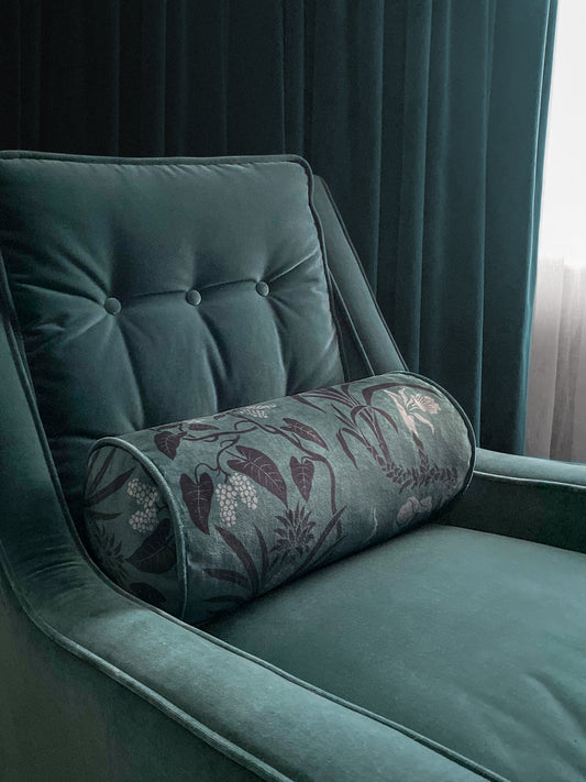 Sample Sale: Botanize 'Fern Green' Velvet Bolster Cushion