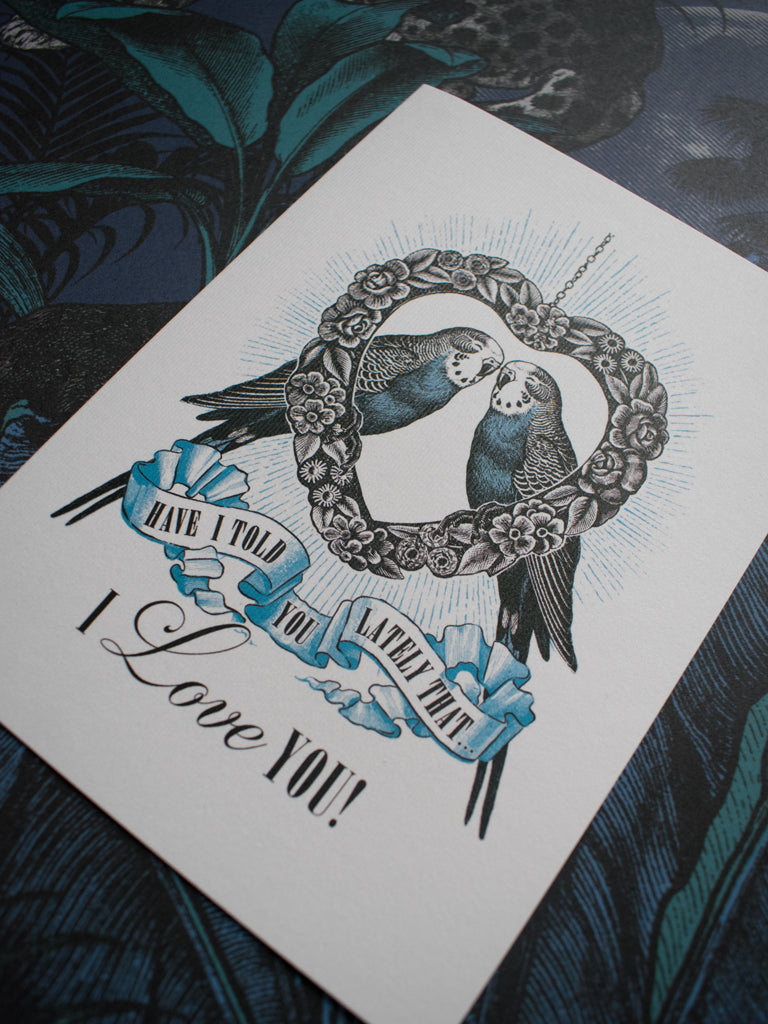 Budgie Love Greeting Card