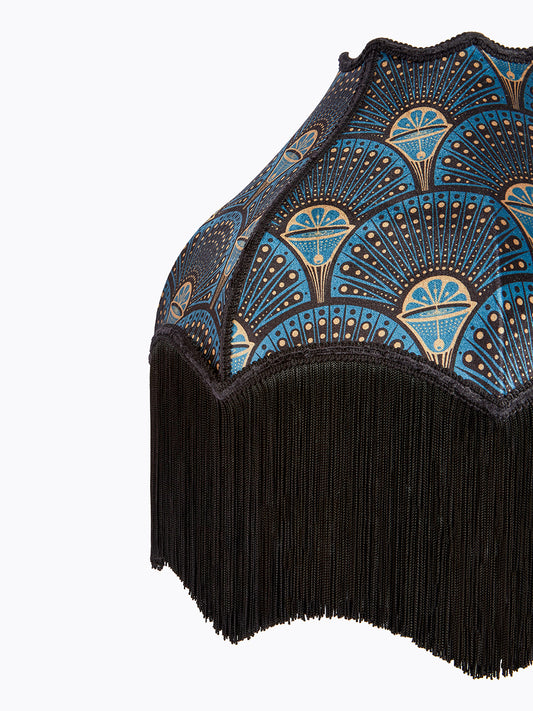 Deco Martini 'Midnight Gold' Fringed Lampshade