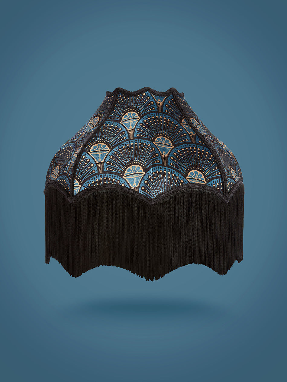 Deco Martini 'Midnight Gold' Fringed Lampshade