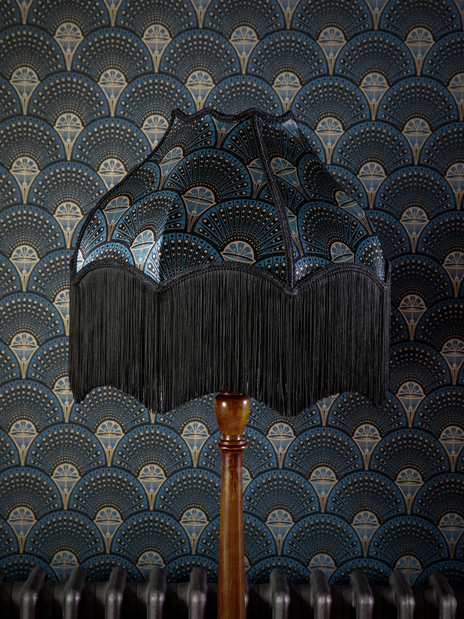 Deco Martini 'Midnight Gold' Fringed Lampshade