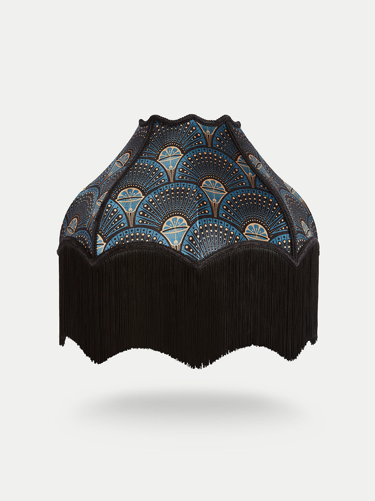 Deco Martini 'Midnight Gold' Fringed Bette Lampshade