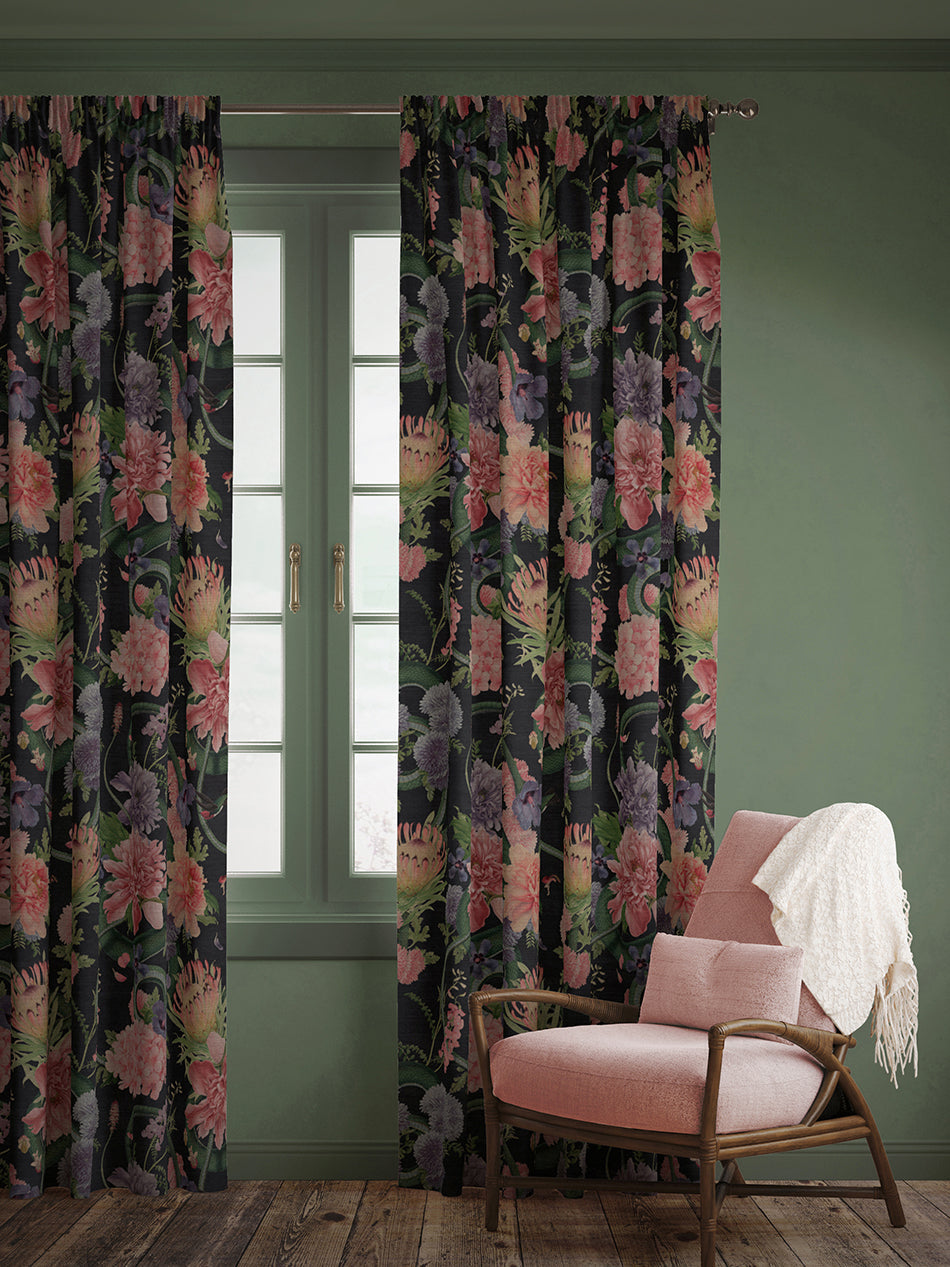 Forbidden Bloom 'Black' Recycled Velvet