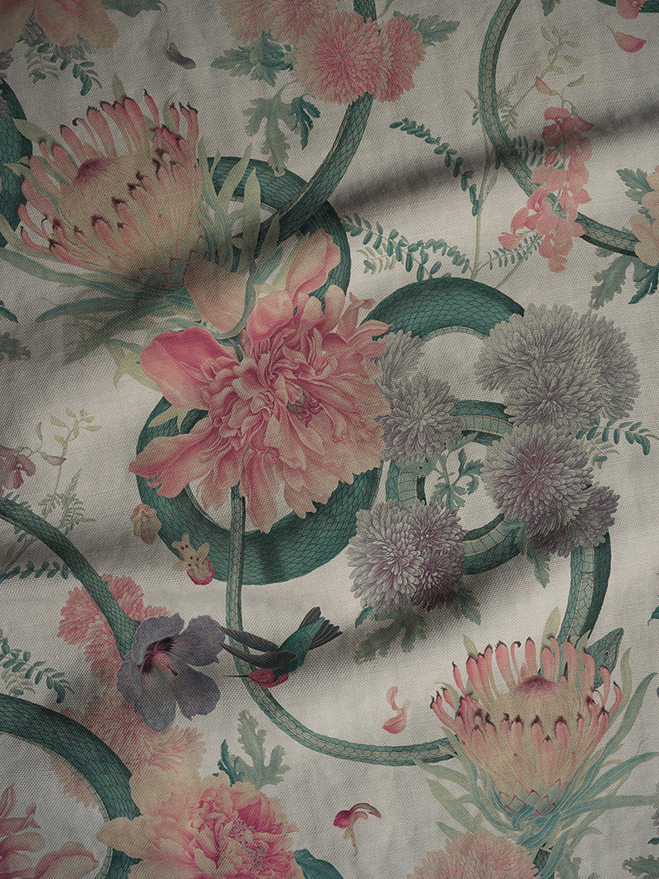 Forbidden Bloom 'Bone White' Linen Sample
