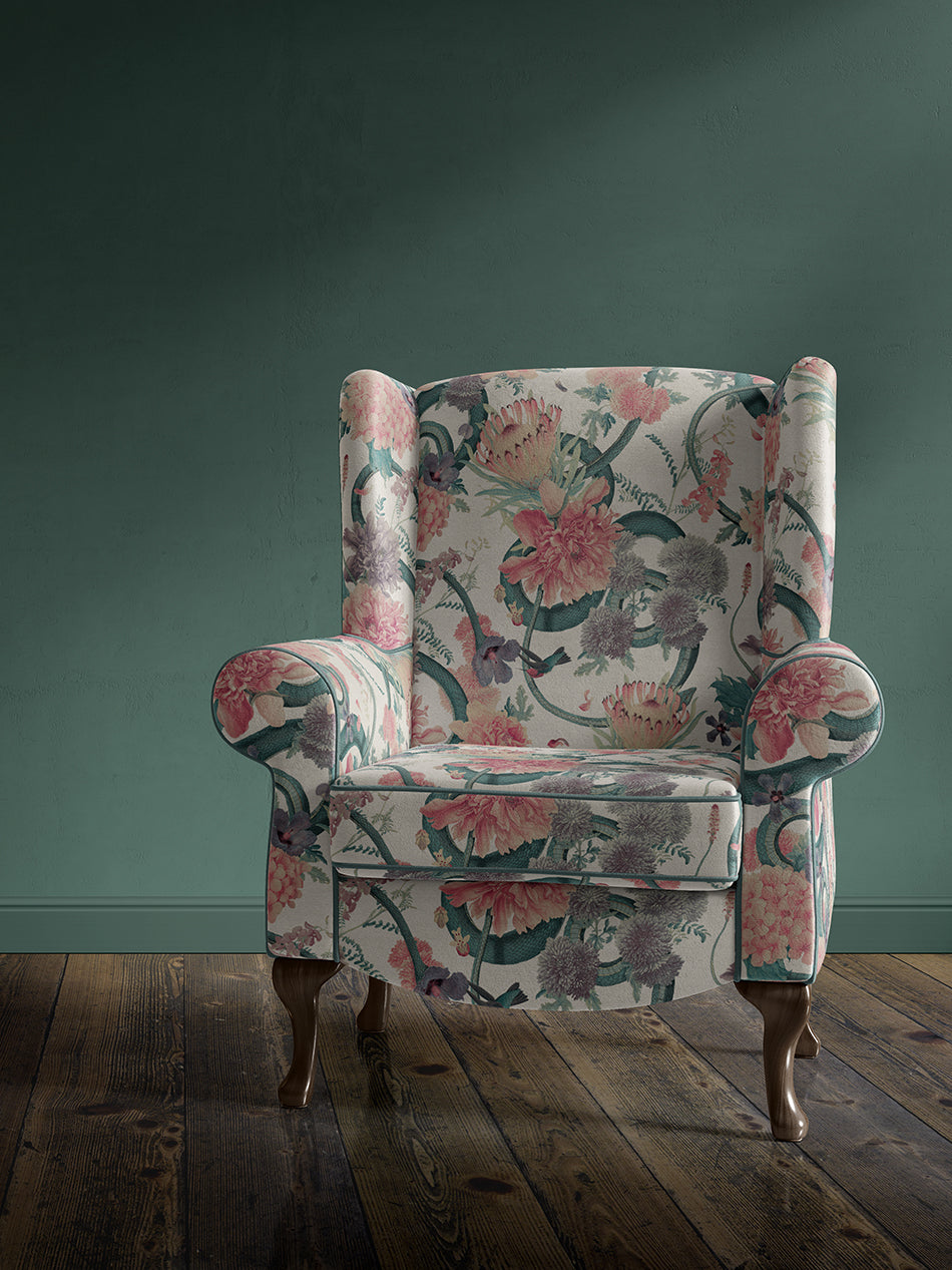 Forbidden Bloom 'Bone White' Recycled Velvet Sample