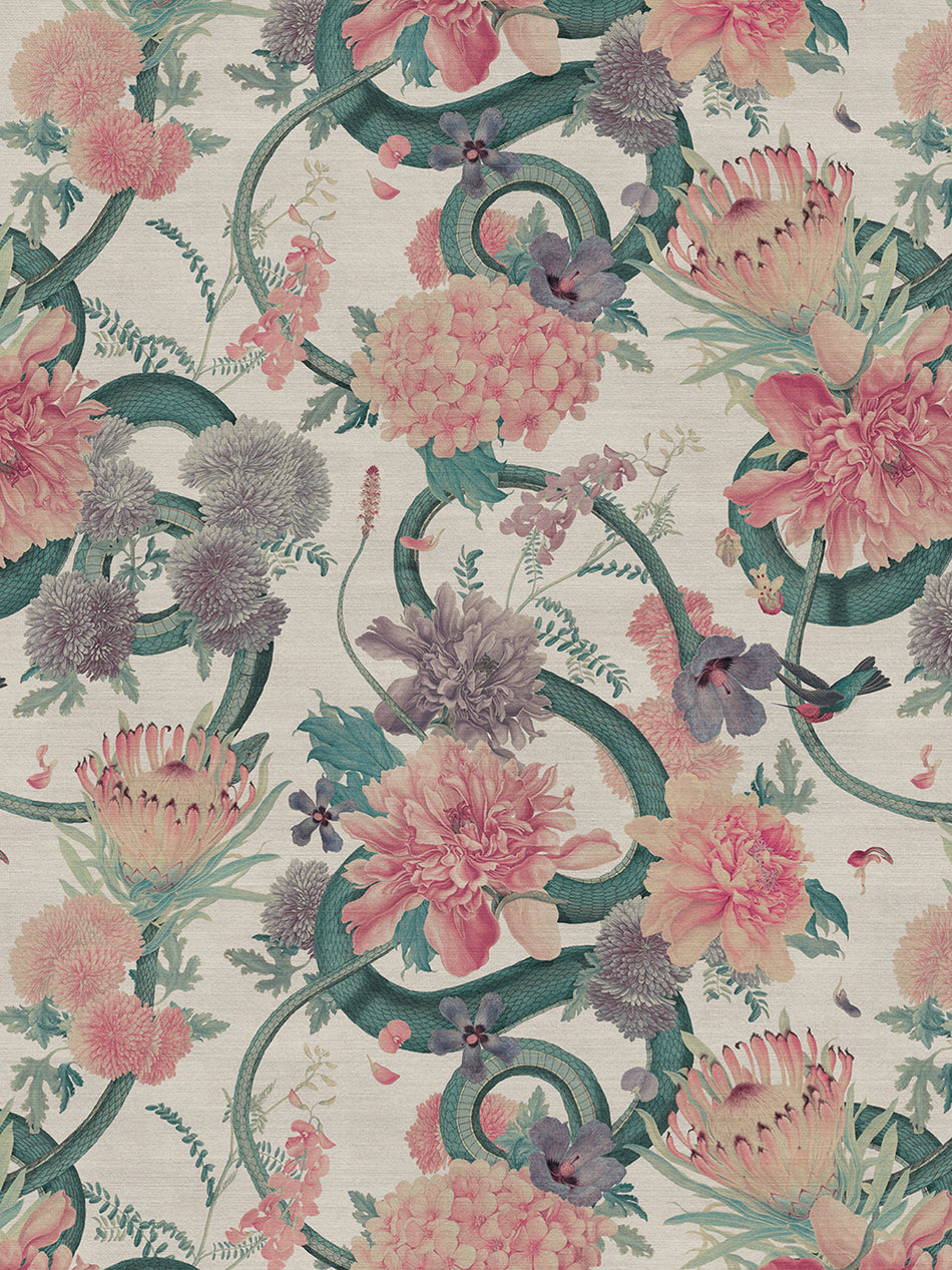 Forbidden Bloom 'Bone White' Recycled Velvet Sample