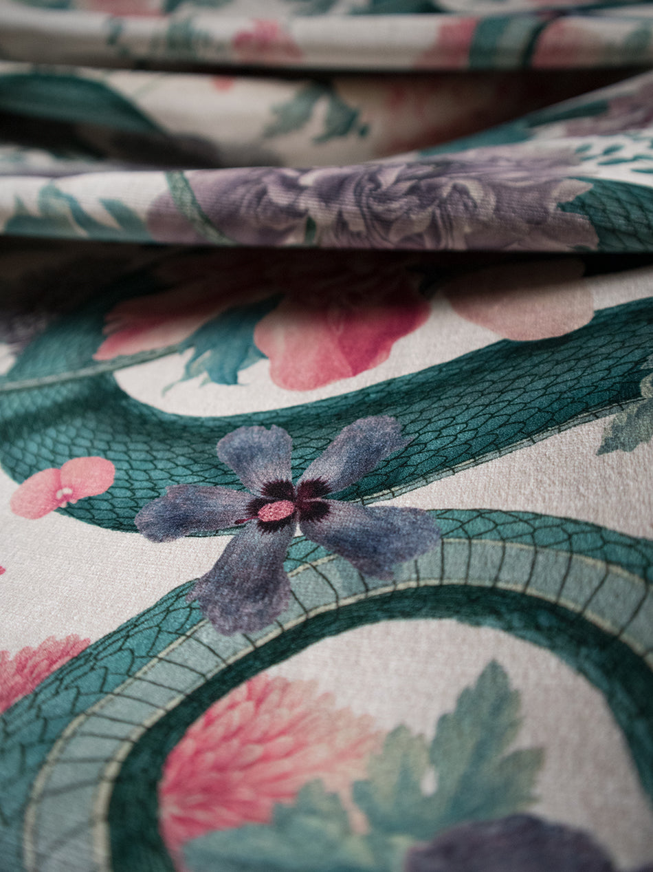 Forbidden Bloom 'Bone White' Recycled Velvet Sample