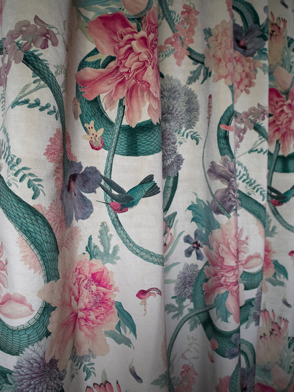 Forbidden Bloom 'Bone White' Recycled Velvet Sample