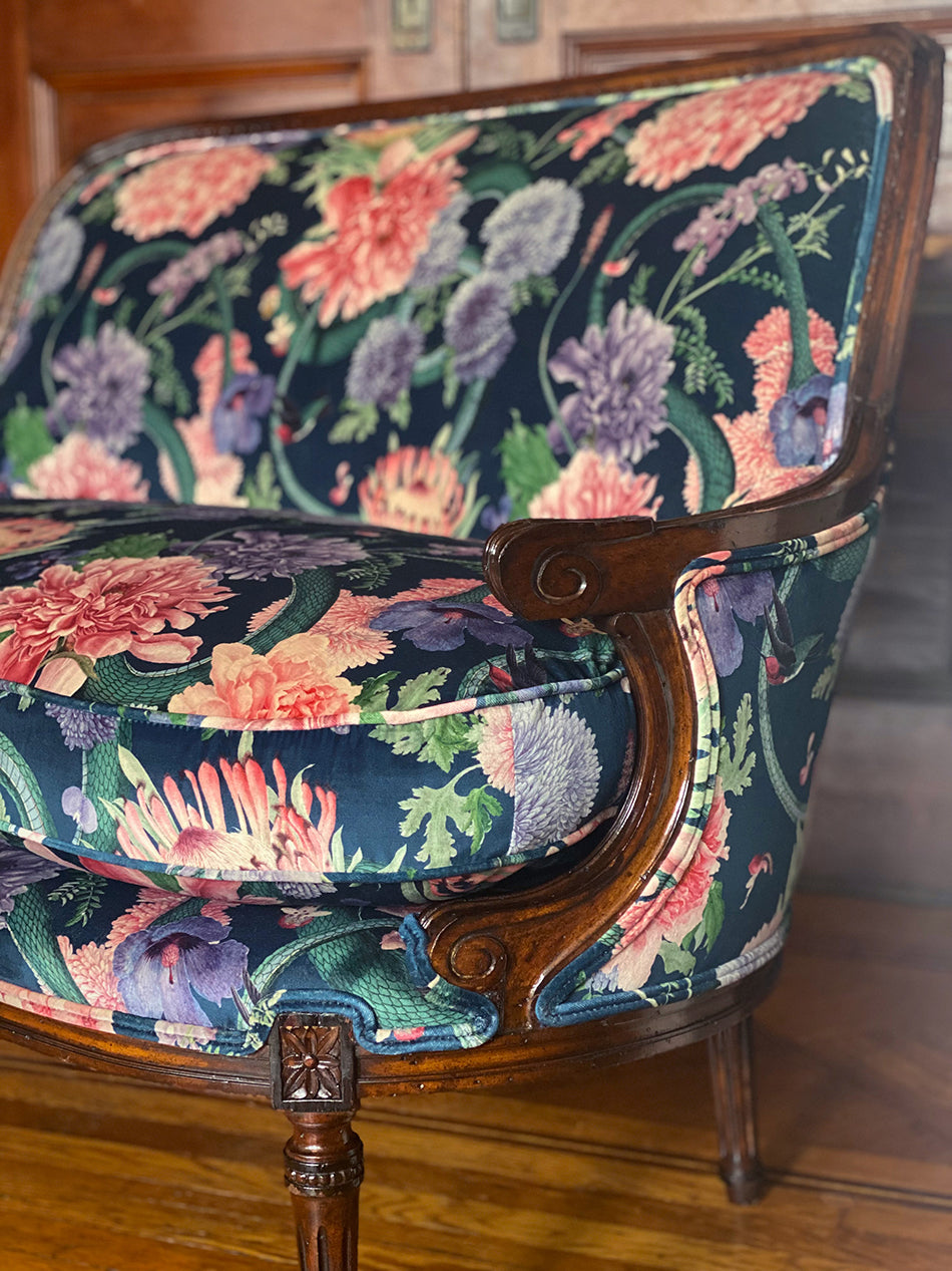 Forbidden Bloom 'Deep Blue' Recycled Velvet