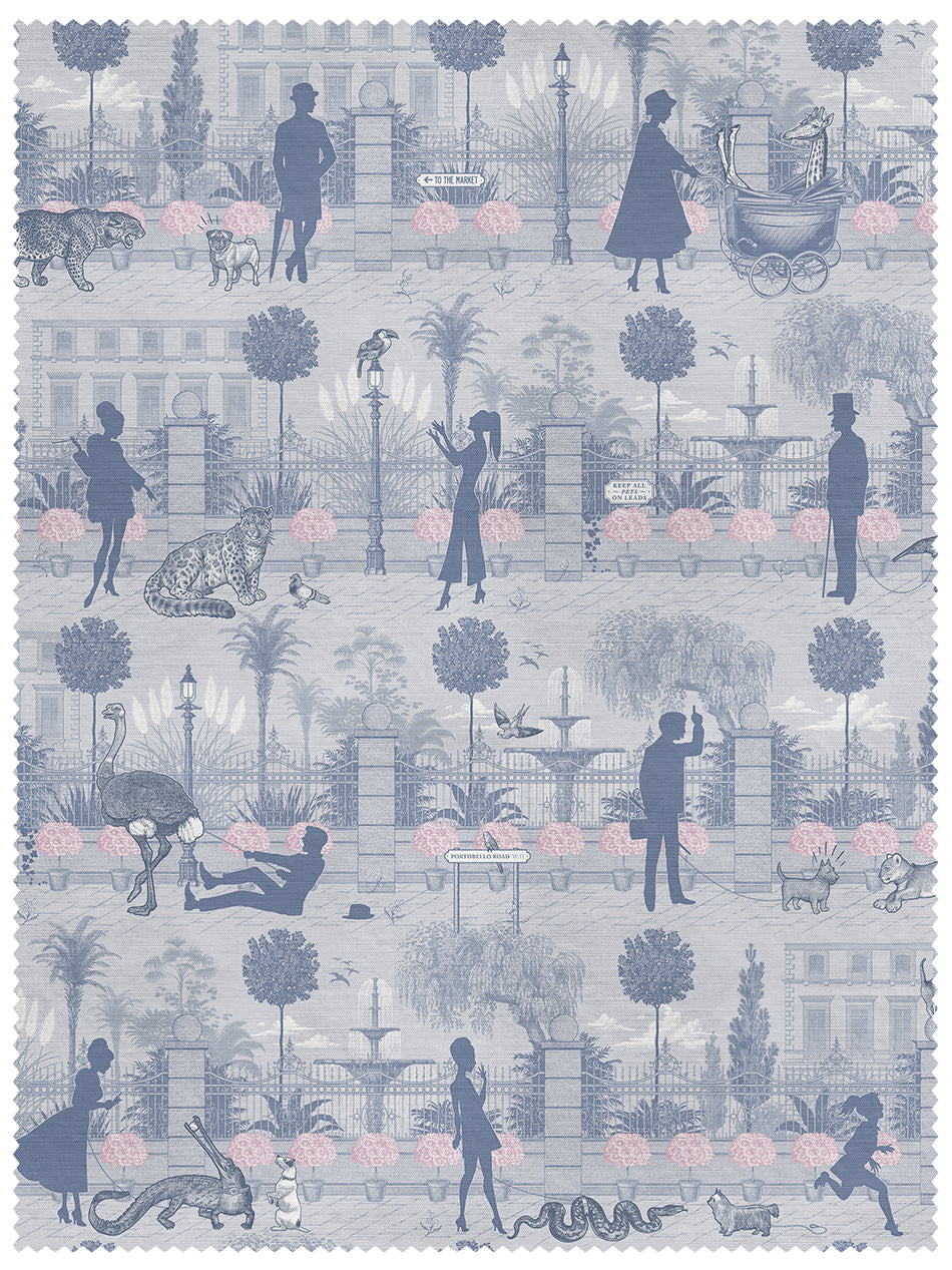 Portobello Parade 'Wild Violet' Linen Sample