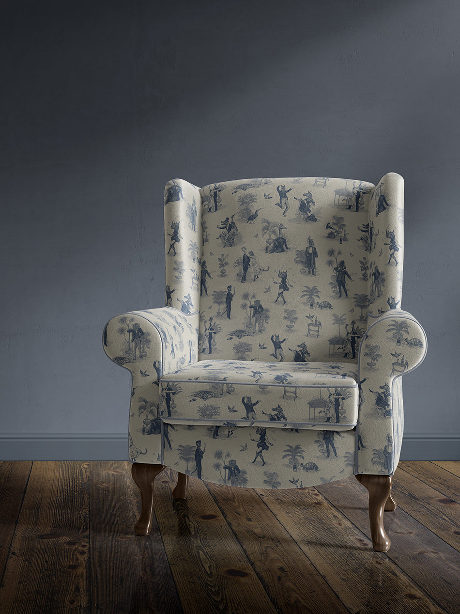 Safari Soirée 'Heron Blue' Recycled Velvet Sample