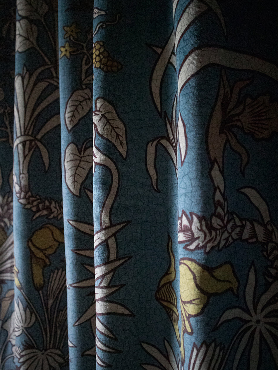 Botanize Heritage 'Whale Blue' Recycled Velvet Sample