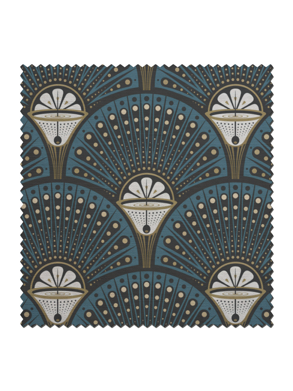 Deco Martini 'Teal' Linen Sample