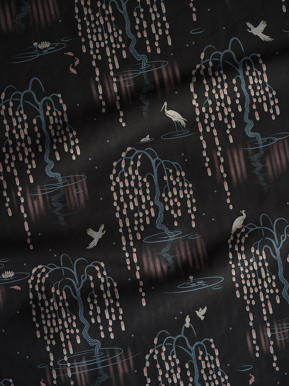 Kyoto Blossom 'Black Cherry' Linen Sample